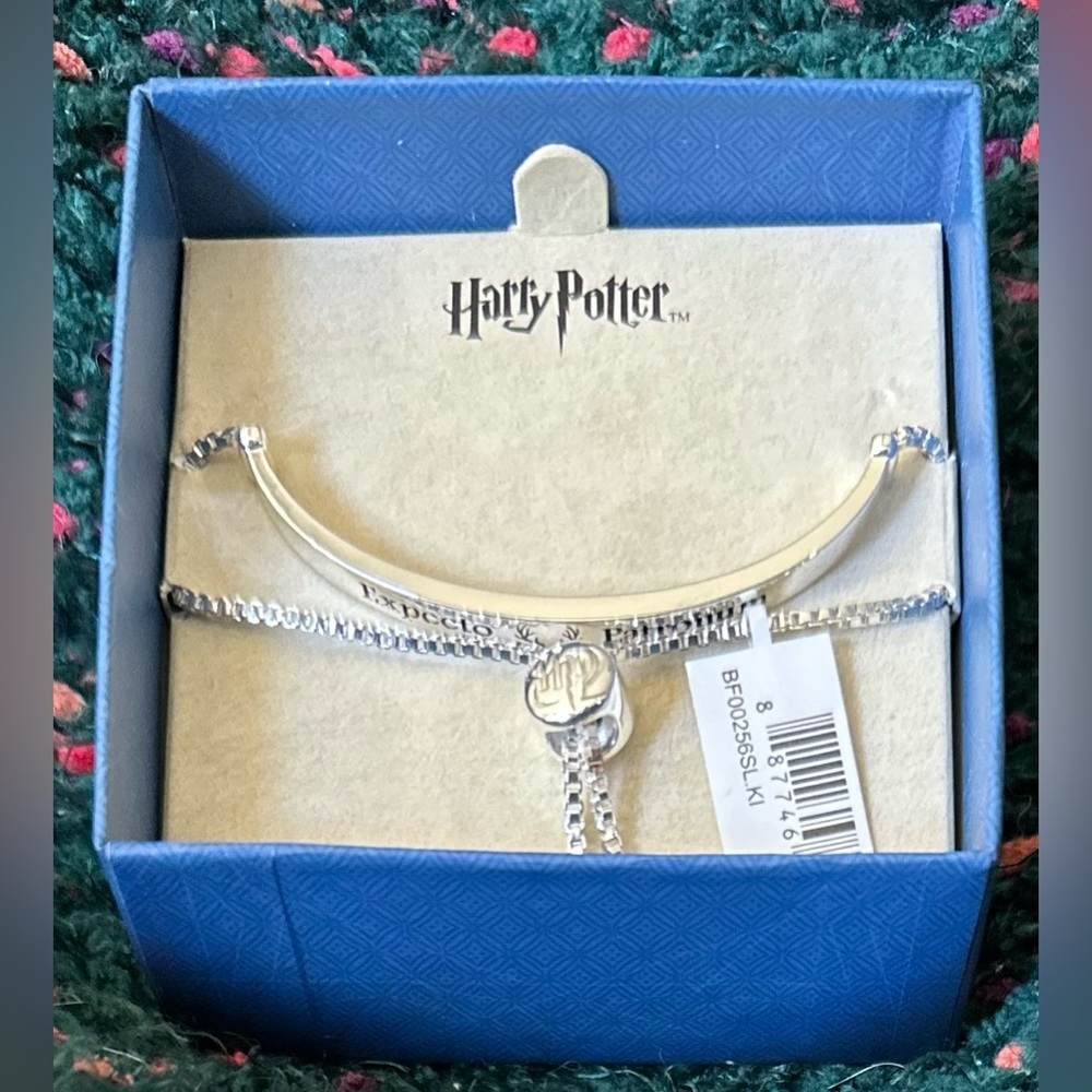 ‼️RARE‼️🎸Warner Bros.🎸🔥NWT🔥Expecto Patronum Adjustable Silver Plate Bracelet